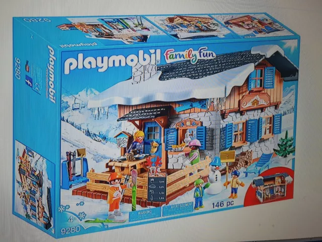 Playmobil Family Fun Chalet avec skieurs 9280 - Monsieur Jouet