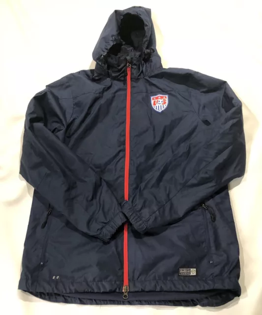 Nike Storm-Fit Jacket with US Soccer Crest Navy Blue Men's Large Size L