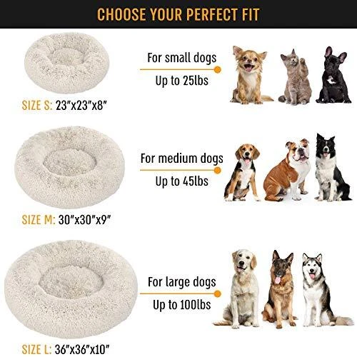 Active Pets Plush Calming Dog Bed Donut Dog Bed for Small Dogs Medium & Large... 6