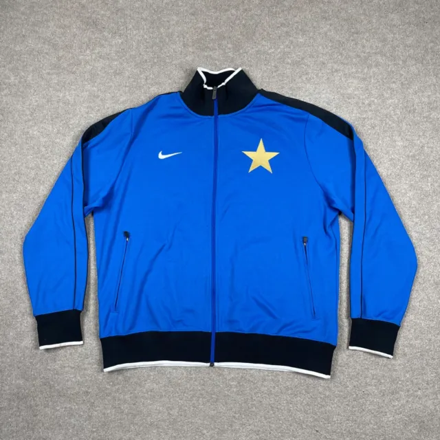 Vintage Inter Milan Jacket Mens Extra Large XL Blue Full Zip Long Sleeve Soccer