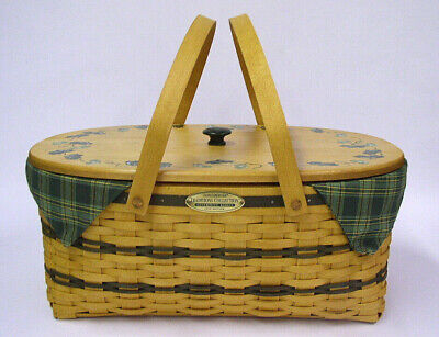 Longaberger 1999 Traditions Generosity Picnic Basket Lid, Fabric, 2 protectors