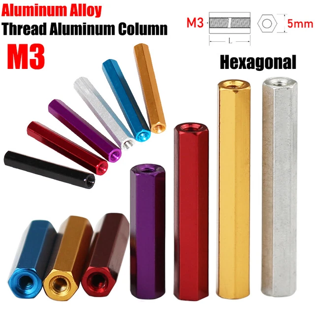 Aluminum Alloy Female Hex Hexagon M3 Threaded Bush Sleeve Standoff Pillar Spacer