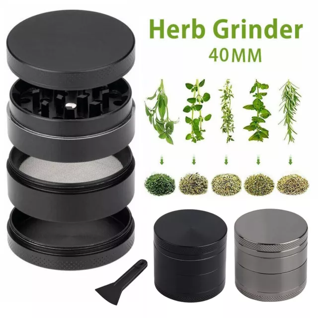 40mm 4 Part Herb Grinder Herbal Spice Mill Tobacco Smoke Metal Crusher Shredder 2