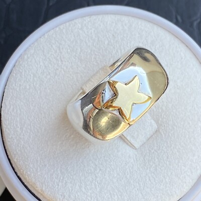 Pomellato Dodo Pomellato Anello Fascia Stella Marina Argento Oro Giallo 18kt Mis 52 Raro 