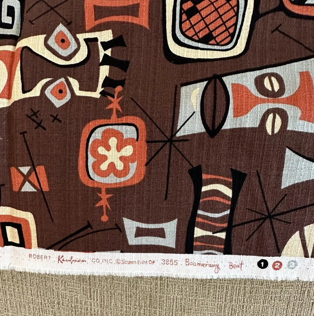 Robert Kaufman Boomerang Beat #3855 Tiki Barkcloth Style Fabric