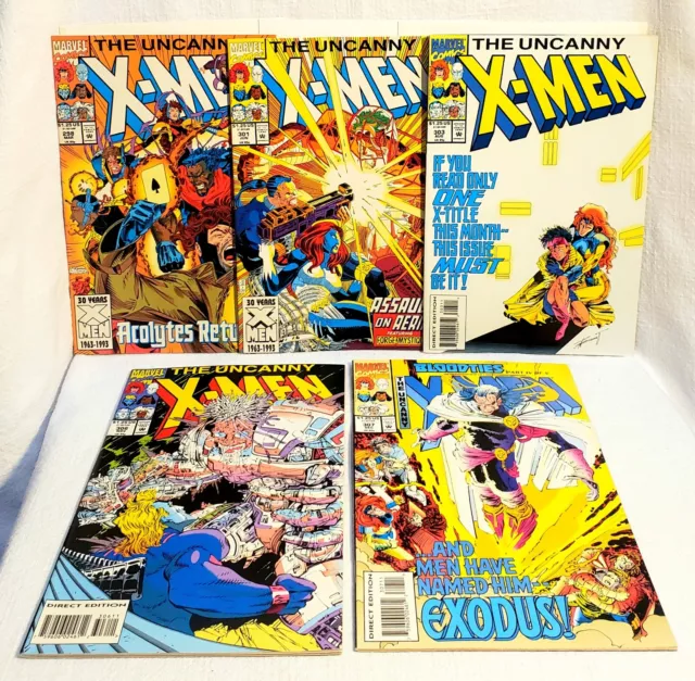 1993 Uncanny X-Men #298, 301, 303, 306, 307 5x Xmen Lot Run Marvel Comics ~ NM