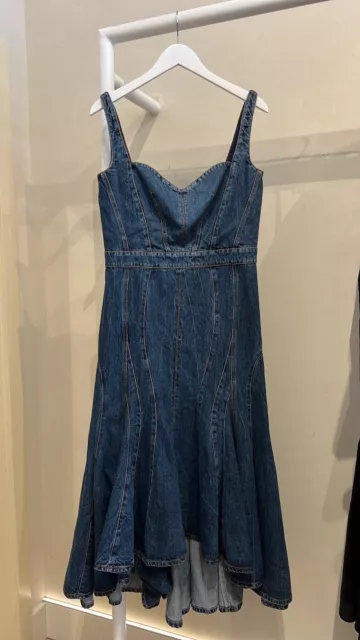 Alexander McQueen Blue Denim Dress With Straps - Size 48