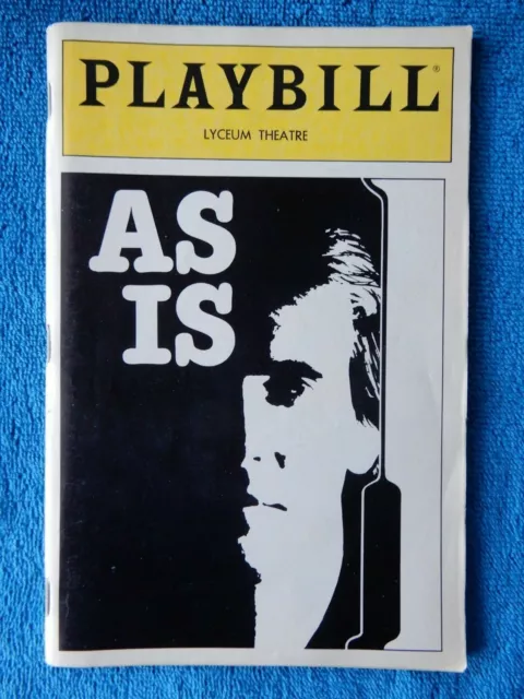 As Is - Lyceum Theatre Playbill - November 18th, 1985 - Jonathan Hadary - Hogan