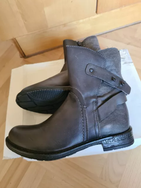 Johann Damenschuhe Stiefelette Schwarz grau Gr.35 Echtleder Höhe Qualität