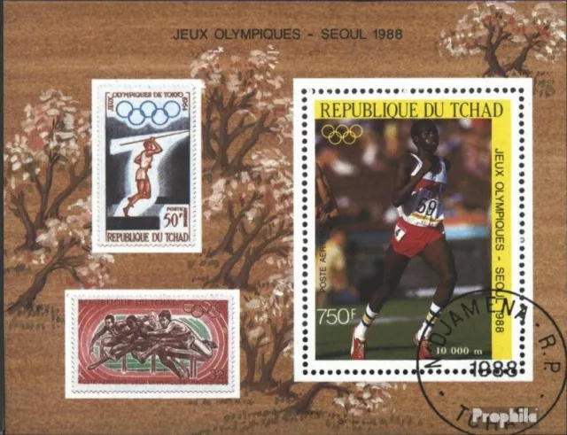 tchad Bloc 240 oblitéré 1988 olympe. Été ´88, séoul