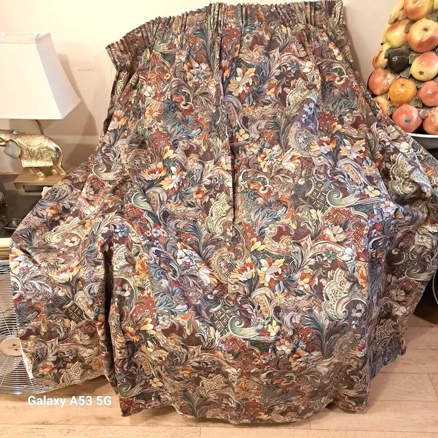 Coppia tende in cotone robusto qualità vintage - foderate -78""Wx55""-BUONE