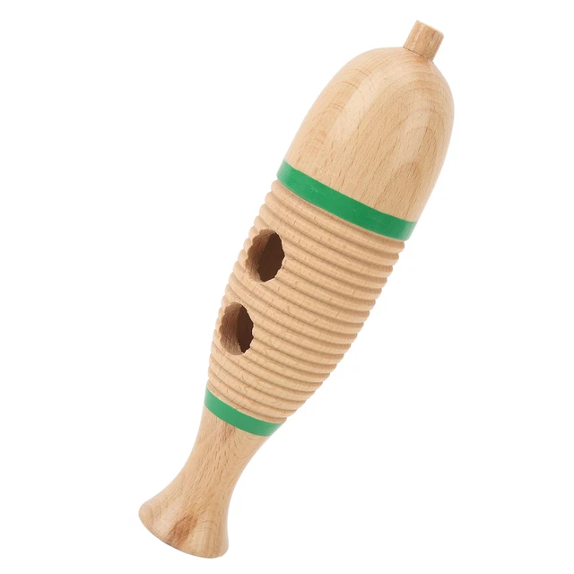 FISH SHAPED GUIRO Wooden Latin Percussion Musical Instruments With