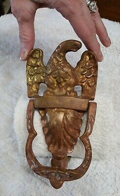 Antique Vintage Brass Bronze Eagle Dragon Four Piece Door Knocker Price Reduced