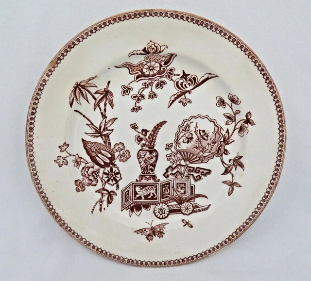 ANTIQUE ELSMORE STAFFORDSHIRE England Aesthetic Brown Transfer Ware Salad Plate £18.94 PicClick UK