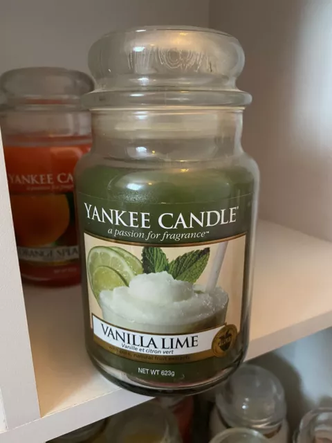 Yankee Candle Large Jar 22 oz Vanilla Lime Rare Retired VHTF