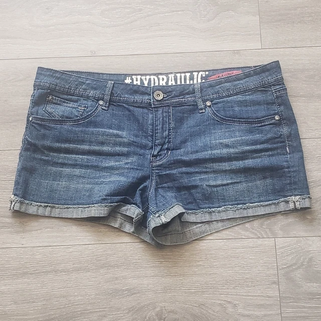 Hydraulic Jean Shorts Lola Curvy Mid Rise Embroidered Pockets Size 17/18 38"W