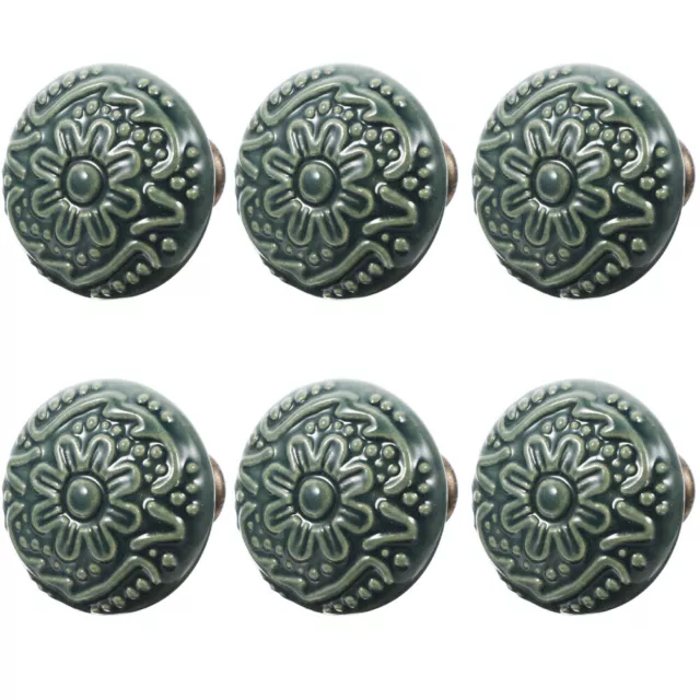 6 pièces boutons d'armoire en céramique poignées de traction décoratives armoire tiroir poignées de porte 2