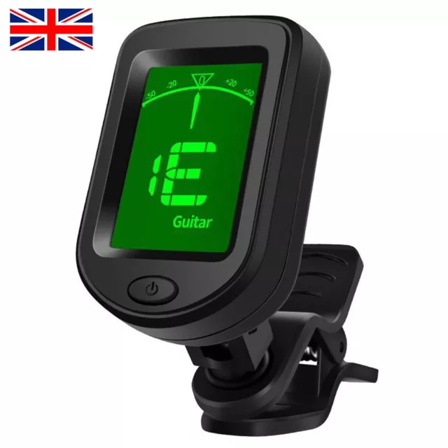 Digital Chromatic LCD Clip-On Tuner For Guitar Ukulele Violin Acoustic Electric