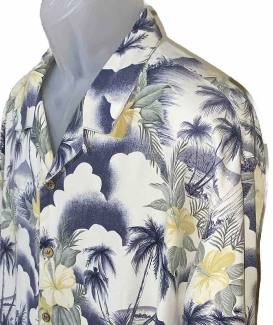 TOMMY BAHAMA VINTAGE Mens Button Down Hawaiian Floral Tropical Shirt S ...