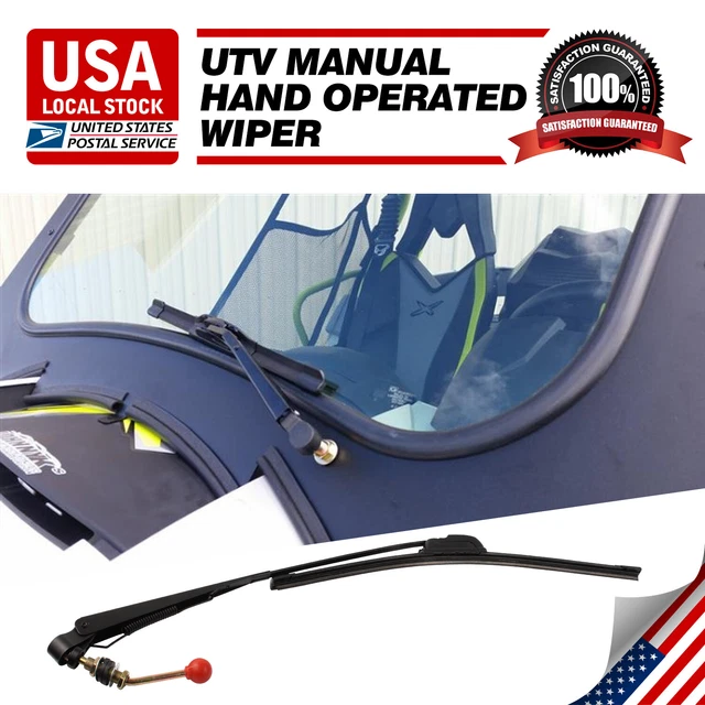 UTV MANUAL HAND Operated Windshield Wiper Motor Kit for Polaris RZR