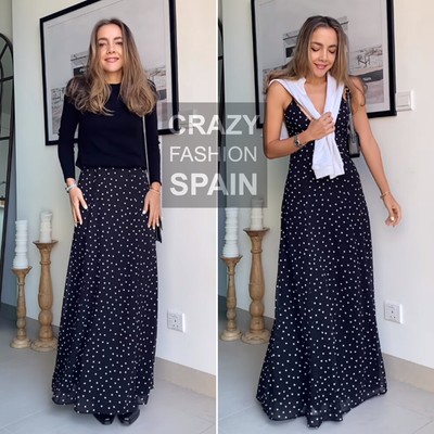 Zara Woman Nwt Fw22 Black-White Polka Dot Midi Dress All Sizes 2180/224