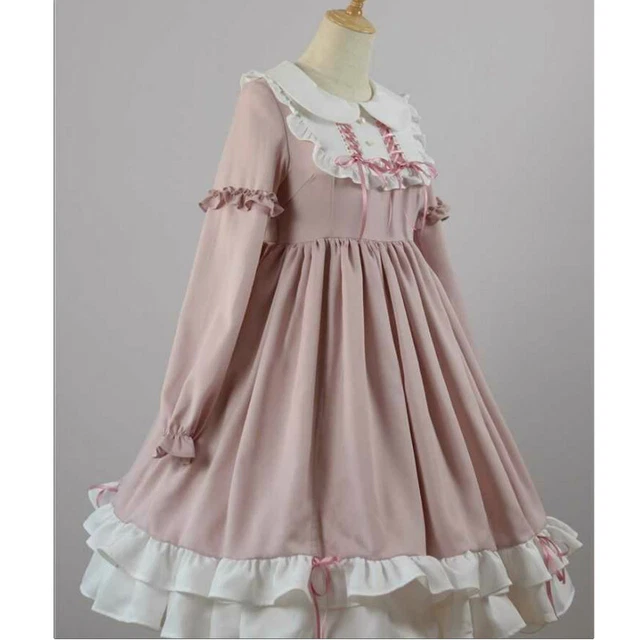 Robe Princesse Lolita Pour Fille - Style Marin, Dentelle, Noeud, Bleu, Taille Genou - Neuf Avec étiquettes