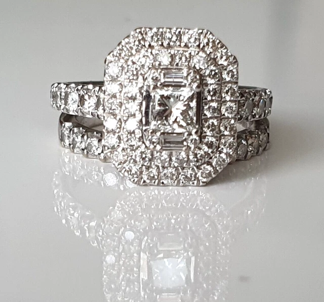 ERNEST JONES 18CT White Gold 1.50 ct Diamond Bridal Set H 6.2g 975.00 PicClick UK