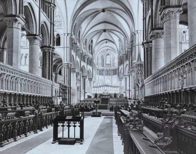 Magic Lantern Dia Foto Lincoln Cathedral Chor Blick nach Osten von GW Wilson