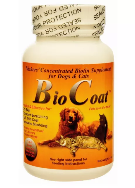 Bio Coat Concentrated Biotin Dogs & Cats Supplement - for skin & coats