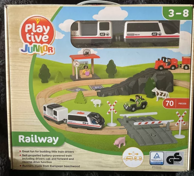 Playtive Renewable Energy Train Set - 35 piece set 🚙🛤️WOODEN TOYS  New!!!🇩🇪