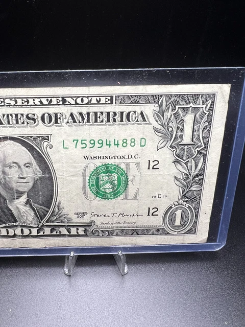 One dollar bill with VERY COOL fancy serial number  L7599 4488D ,lot 114