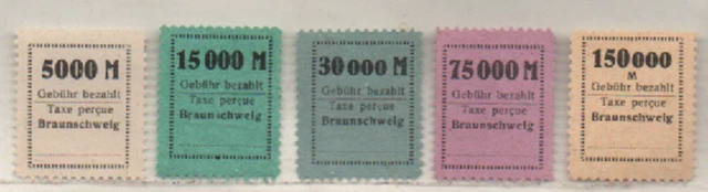 Braunschweig 1923 Gebühr bezahlt Satz postfrisch (kein Gummi) MNH postage paid