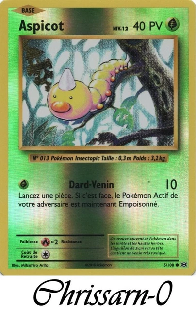 Carte Pokemon:  Aspicot  commune reverse  5/108  XY 12 Évolutions FR  Neuve