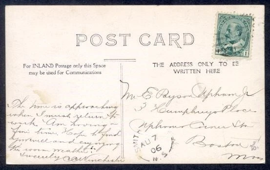 Canada Bear River Ns Real Ph Ppc 1906 To Usa