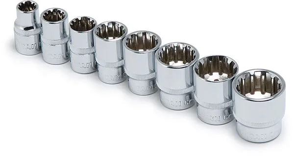 Titan Tools 15203 8Pc Sae Dr Spline Socket Set 5/16"-3/4"