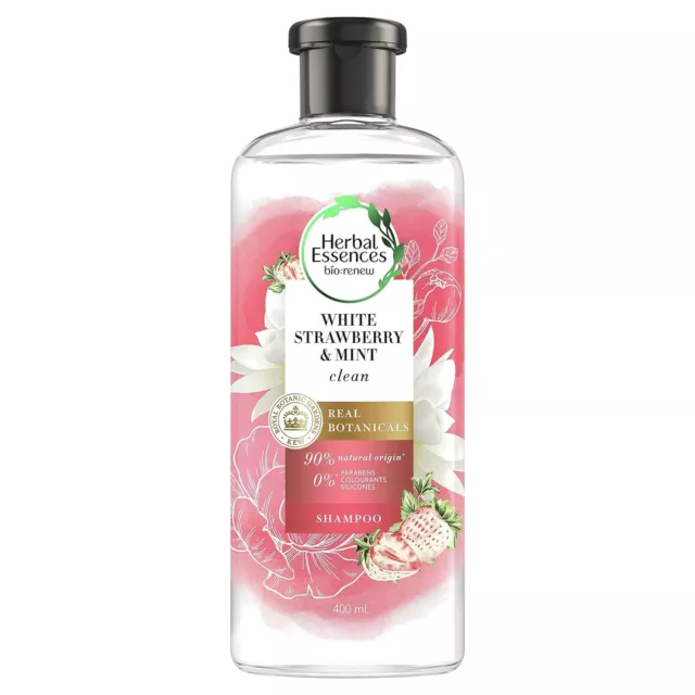 Herbal Essences White Strawberry & Mint clean Shampoo 400ml For Cleansing Volume