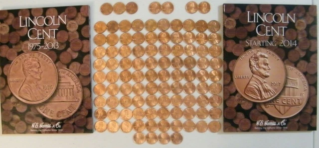 75 Cent Coin LINCOLN CENT PENNY Set 1975-2025 PD Collection 111 Coins Choice BU Mem ...