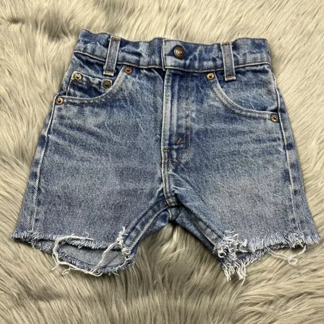 Vintage Levi’s Made USA Childrens Cut Off Denim Distressed Shorts