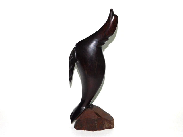Vintage Ironwood Sea Lion Seal Dark Brown Standing 11" Mexican MCM Hand Carved