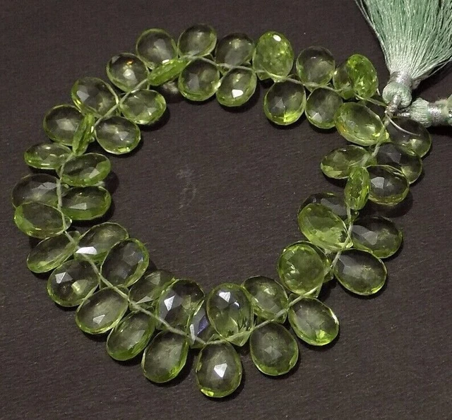 10 Pcs Amethyst Green Hydro Quartz Faceted Pear Briolette Beads Jewelry Making