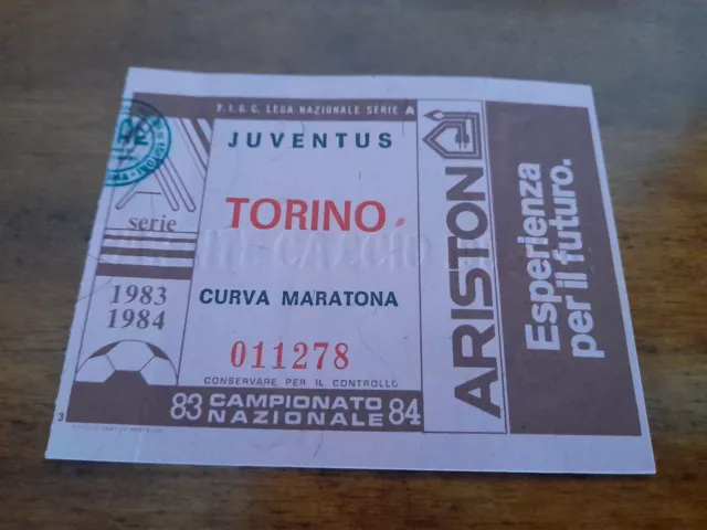 Raro Biglietto Stadio Ticket Football Calcio Derby Juventus Torino 1983 1984