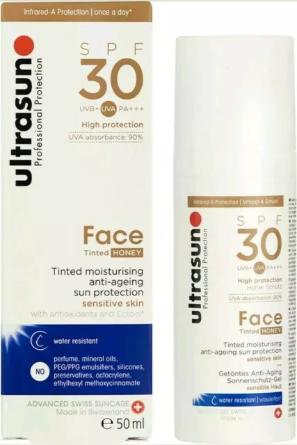 Ultrasun Face Tinted Honey SPF30 50ml Boxed New