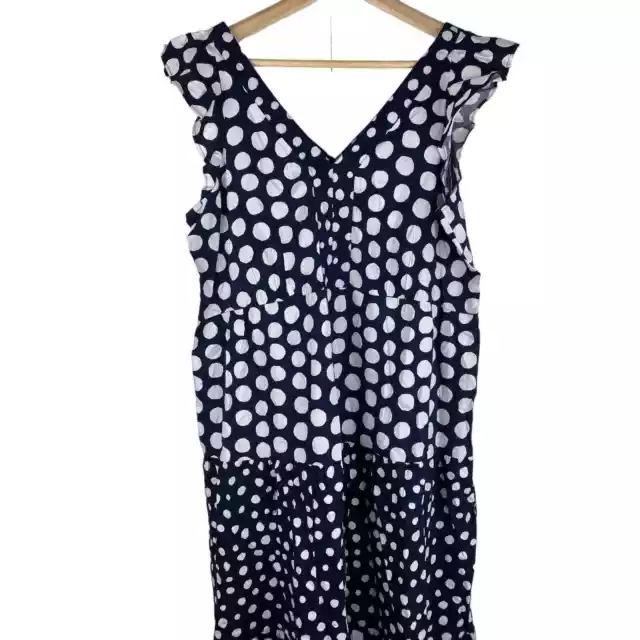 NWT ANN TAYLOR LOFT Women's Size M Navy Blue White Polka Dot Tiered Maxi  Dress $32.00 - PicClick