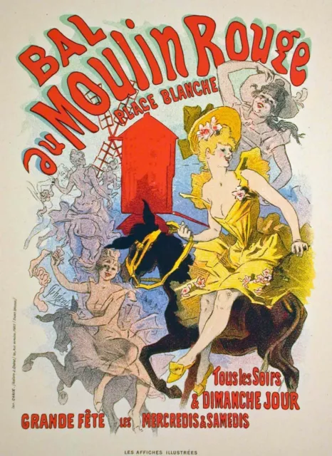 VINTAGE BAL au MOULIN ROUGE FRENCH ADVERT 1892 Print Poster Wall Picture A4 +