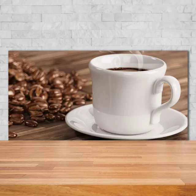 Salpicadero de Vidrio de Diseño Moderno Impreso 140x70 taza de cafe
