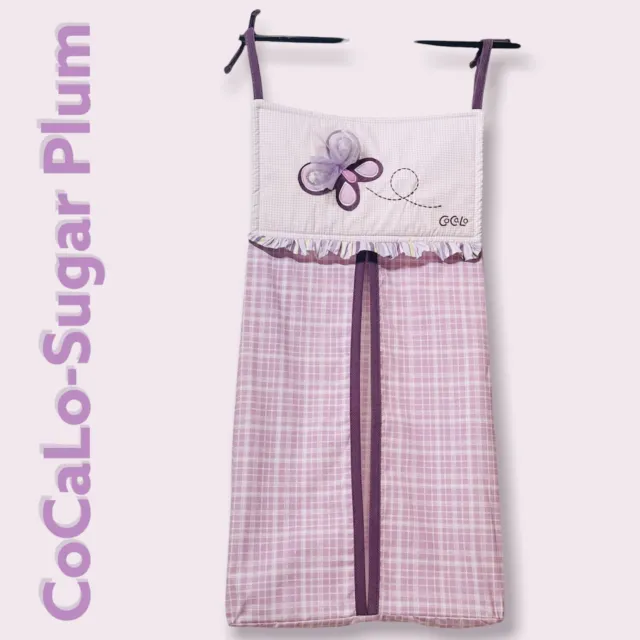 CoCaLo Baby Diaper Holder Stacker Butterfly Sugar Plum Purple Checkered Plaid
