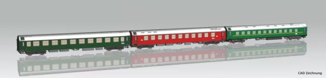 Piko 58245 Set 3 Personenwagen mit Mitropa Auf Wunsch Achstausch f. Märklin 1:87