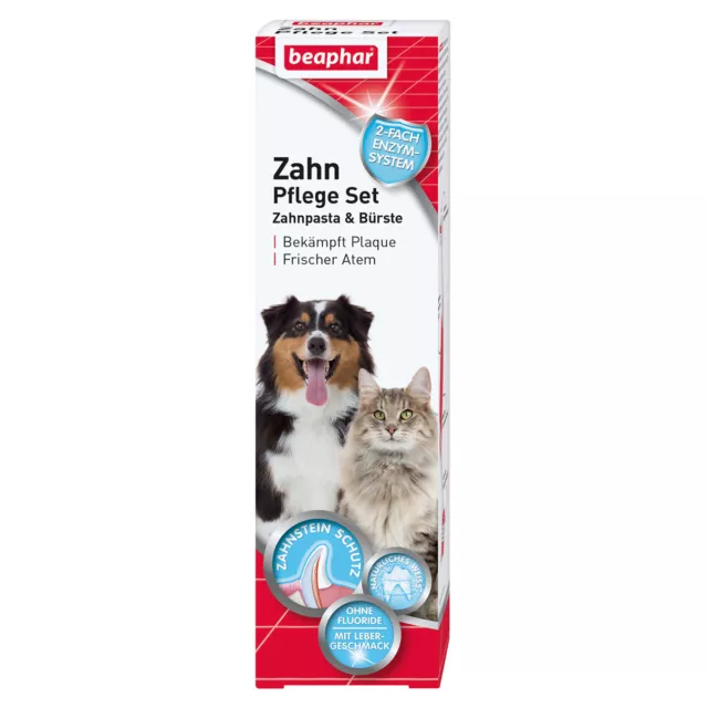 Beaphar Hygiène Dentaire Set (Zahnpasta & Brosse) pour Chiens, Neuf