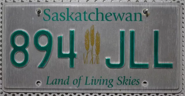 Kanada Nummernschild SASKATCHEWAN Kennzeichen Schild Canada License Plate # JLL