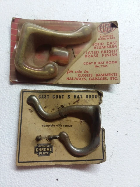 Vintage 2 Coat & Hat hooks in orginal packaging